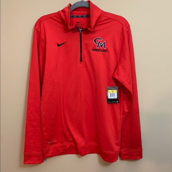 Nike dri-fit 1/4 Zip Red Black Small UCM Mules - Picture 2 of 5